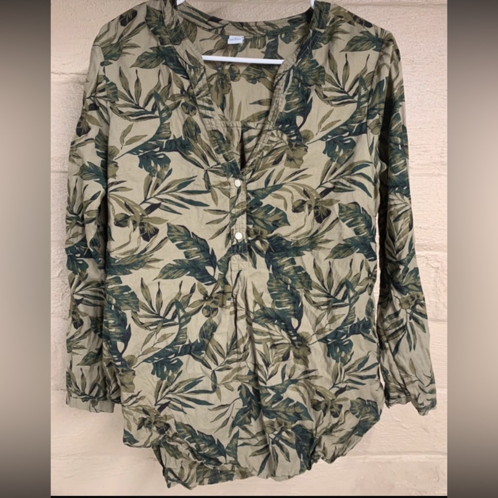 Old Navy sz Med Palm Leaf Cotton tunic